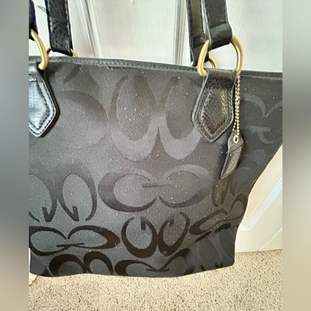 Purse shoulder bag black signature tote woman - Picture 3 of 7